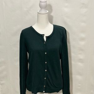 Ladies Green Cardigan Sweater